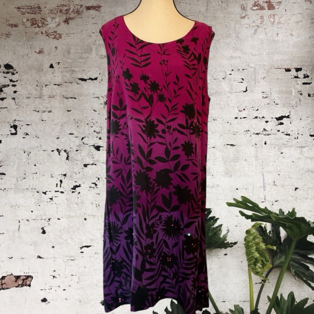 $5$ add on Women's R&K Originals Purple Floral Dress US Size Large